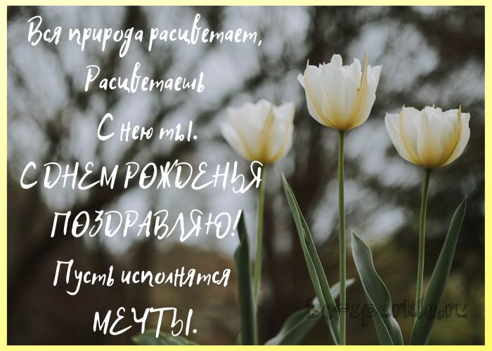 день рождения открытка весна природа расцветает