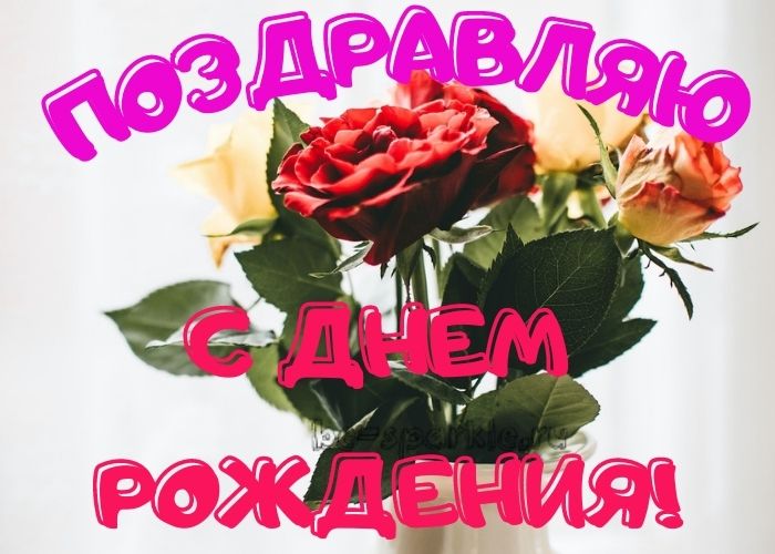 красивый букет роз открытка женщине ко дню рождения