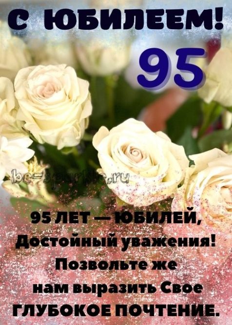 95 лет юбилей белые розы