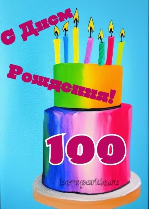 100 юбилей картинка с тортом со свечами