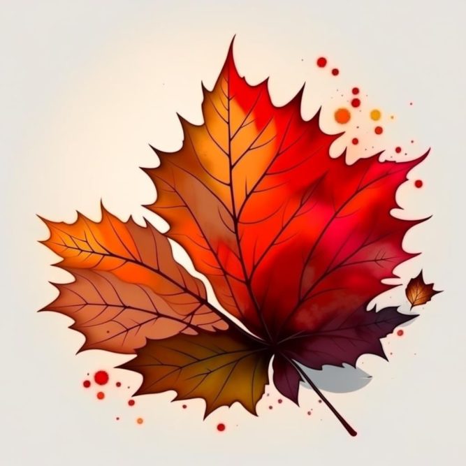 красивый рисунок картинка осеннего листа