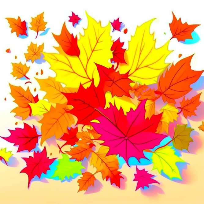 Осенние листья яркая картинка рисунок
