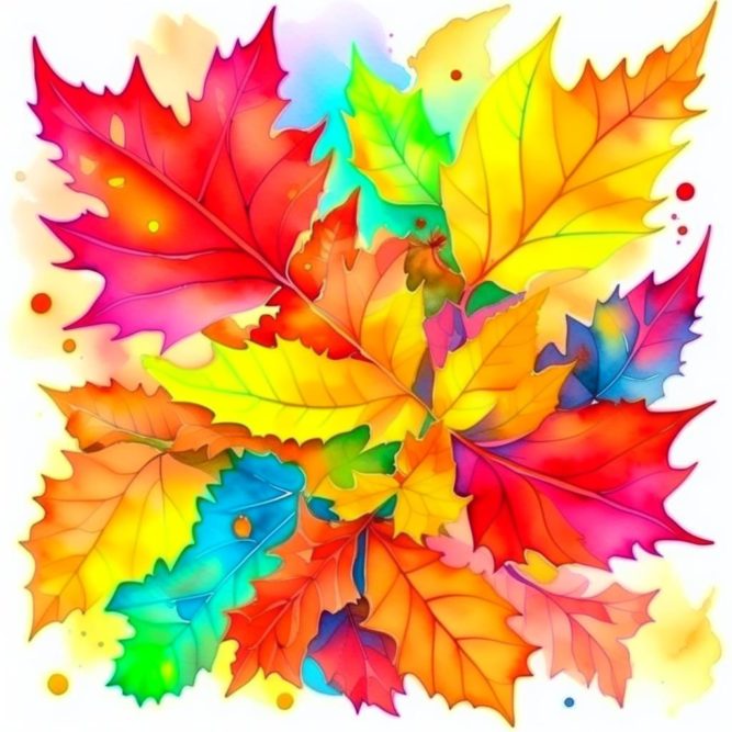Осенняя картинка с листьями