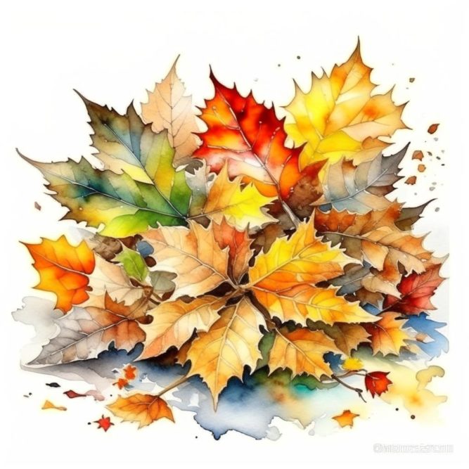 Картинка кучка листьев