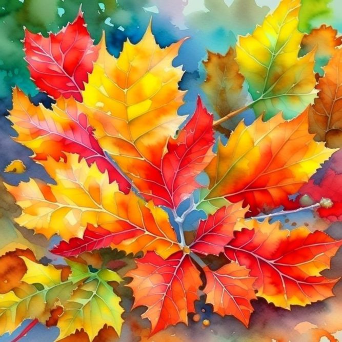 Рисунок красивые осенние листья