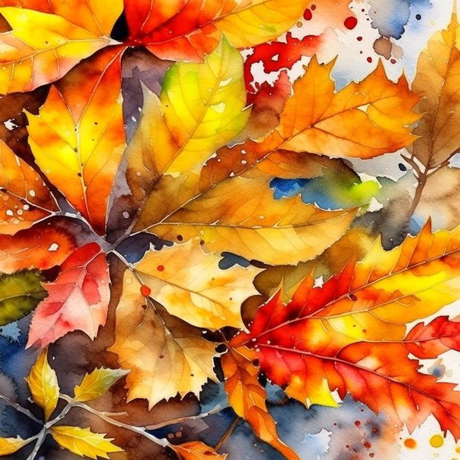 листья осенью для фона