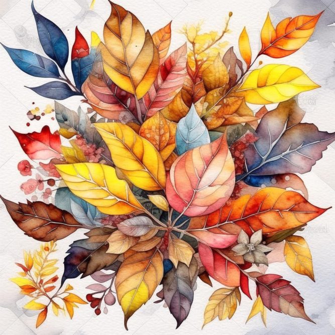 Картинка рисунок осенних листьев
