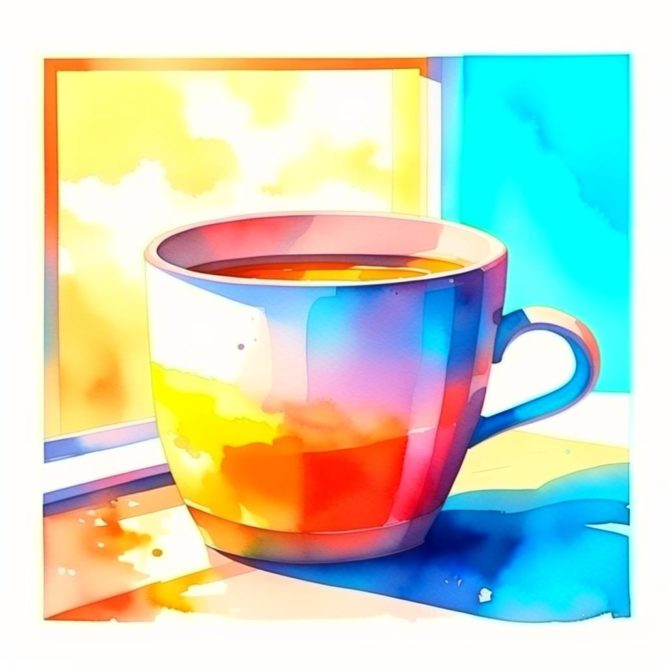картинка яркая чашка с кофе