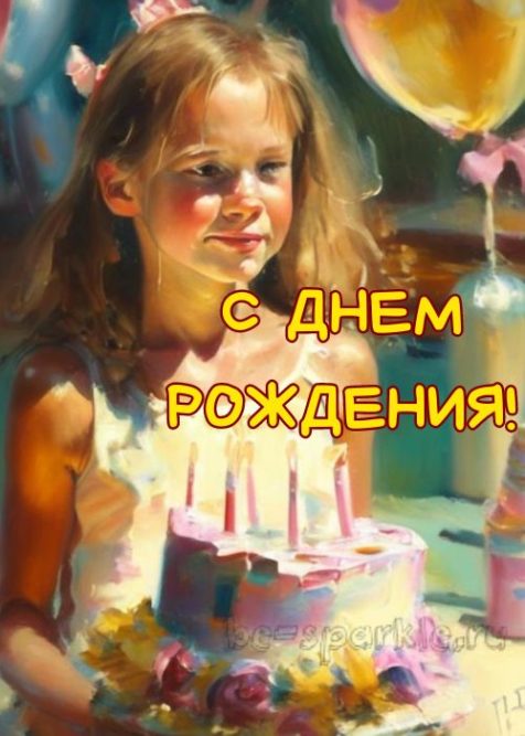 для девочки с днем рождения открытка девочка с тортом со свечами
