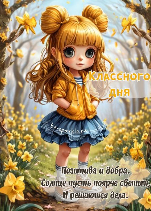 классного дня позитива и добра солнце пусть поярче светит весенняя картинка с девочкой
