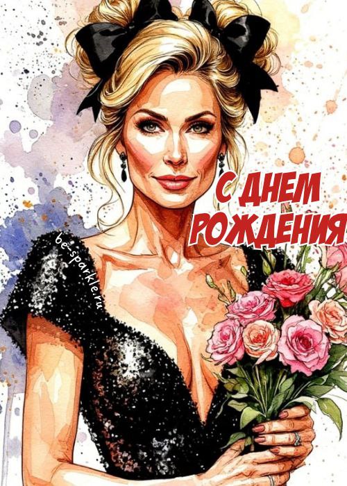 с днем рождения женщине картинка без пожеланий