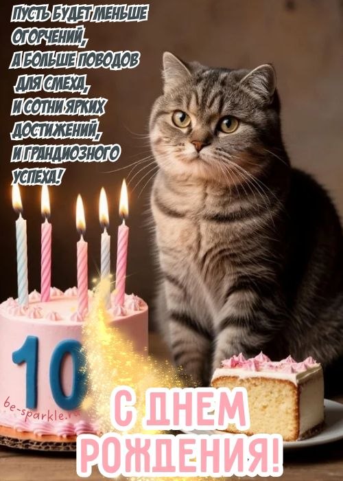 с днем рождения 10 лет пусть будет меньше огорчений а больше поводов для смеха и сотни ярких достижений и грандиозного успеха