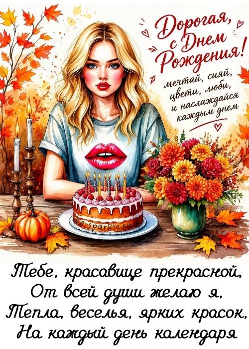 дорогая с днем рождения мечтай цвети и наслаждайся каждым днем тебе красавице прекрасной от всей души желаю я тепла веселья ярких красок